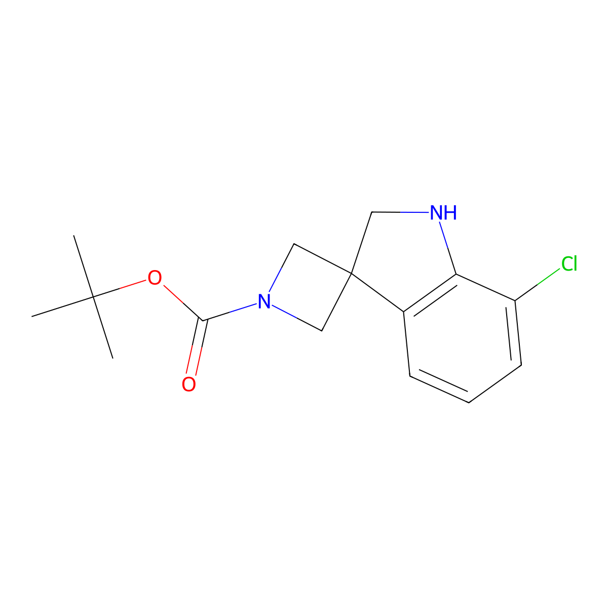 tert-Butyl 7'-chloro-1',2'-dihydrospiro[azetidine-3,3'-indole]-1-carboxylate molecular structure, CAS 2060046-88-8
