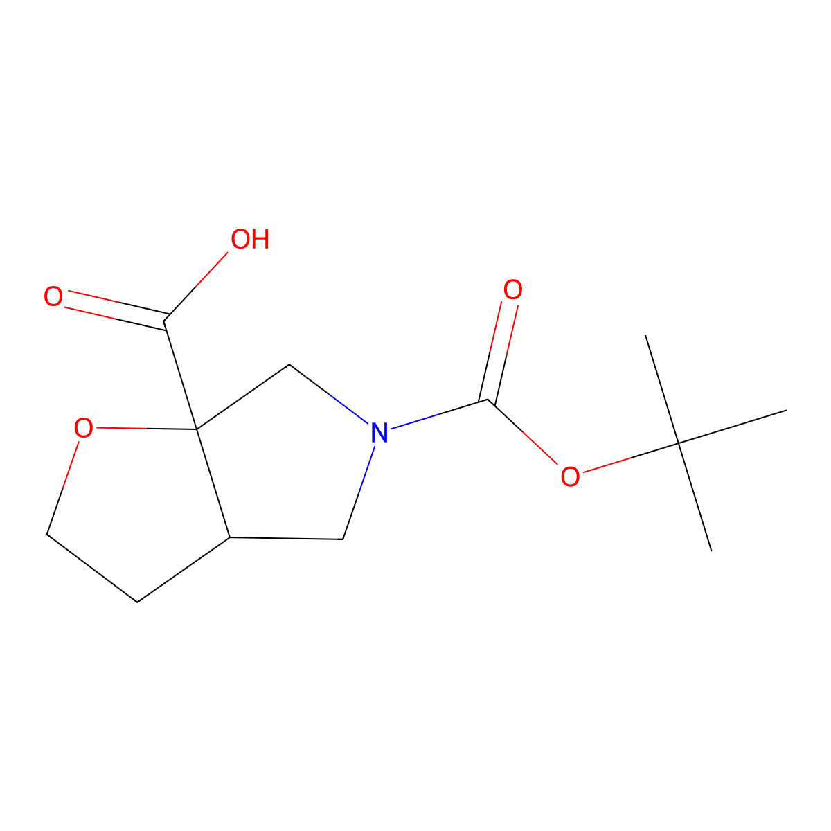 5-(tert-Butoxycarbonyl)hexahydro-6aH-furo[2,3-c]pyrrole-6a-carboxylic acid molecular structure, CAS 2060046-95-7