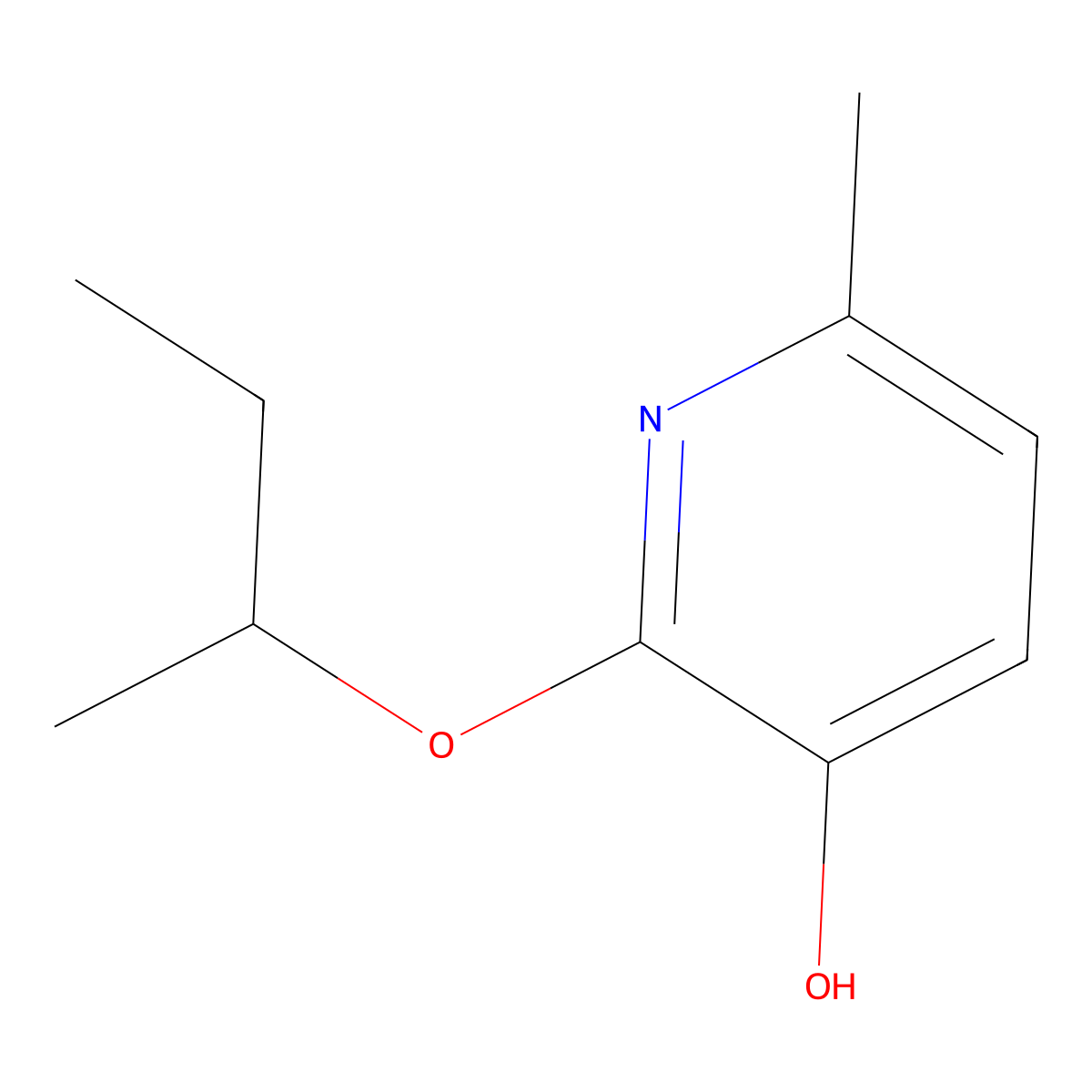 2-(Butan-2-yloxy)-6-methylpyridin-3-ol molecular structure, CAS 2060046-96-8