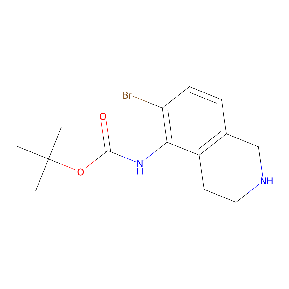tert-Butyl N-(6-bromo-1,2,3,4-tetrahydroisoquinolin-5-yl)carbamate molecular structure, CAS 2060046-97-9