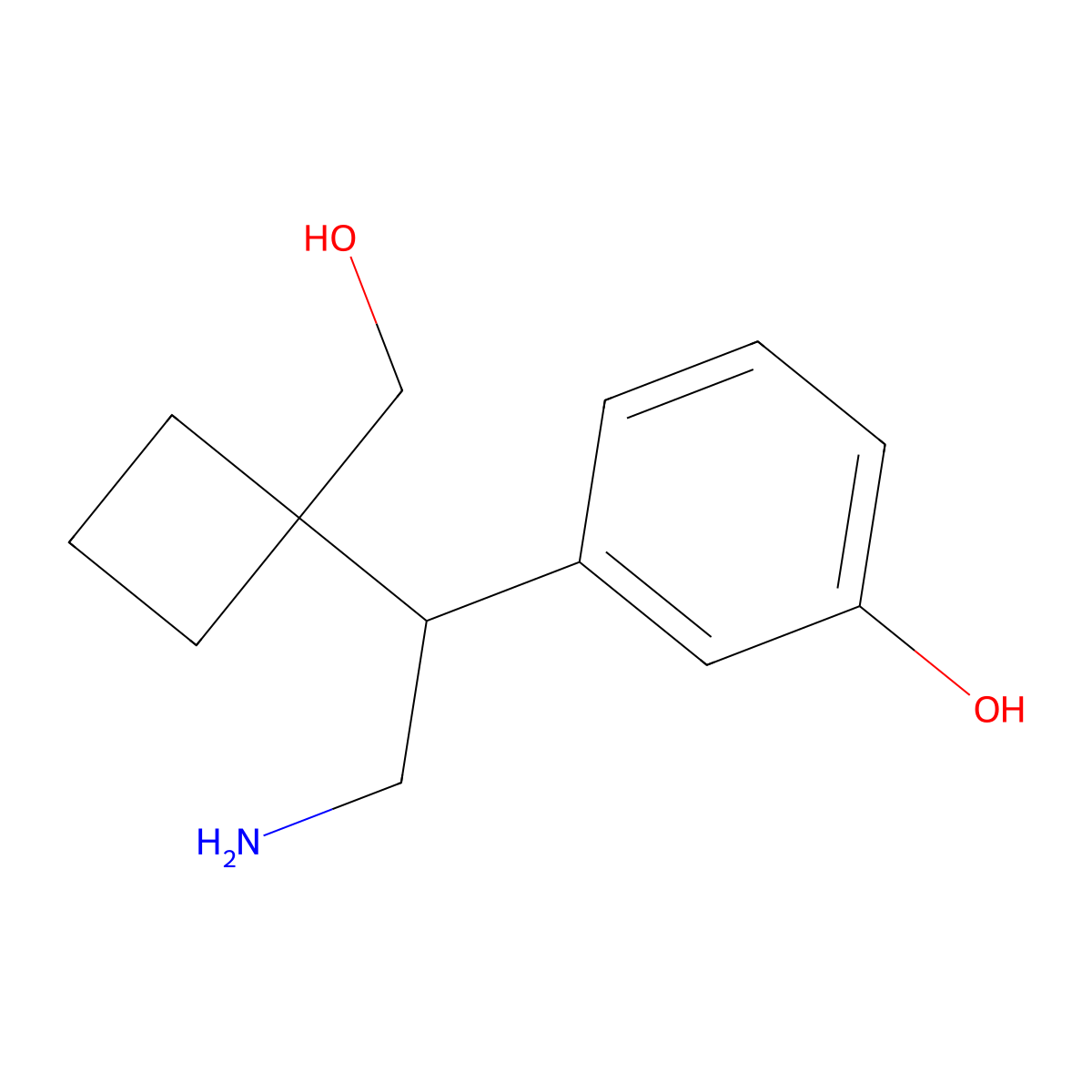 3-{2-Amino-1-[1-(hydroxymethyl)cyclobutyl]ethyl}phenol molecular structure, CAS 2060046-98-0