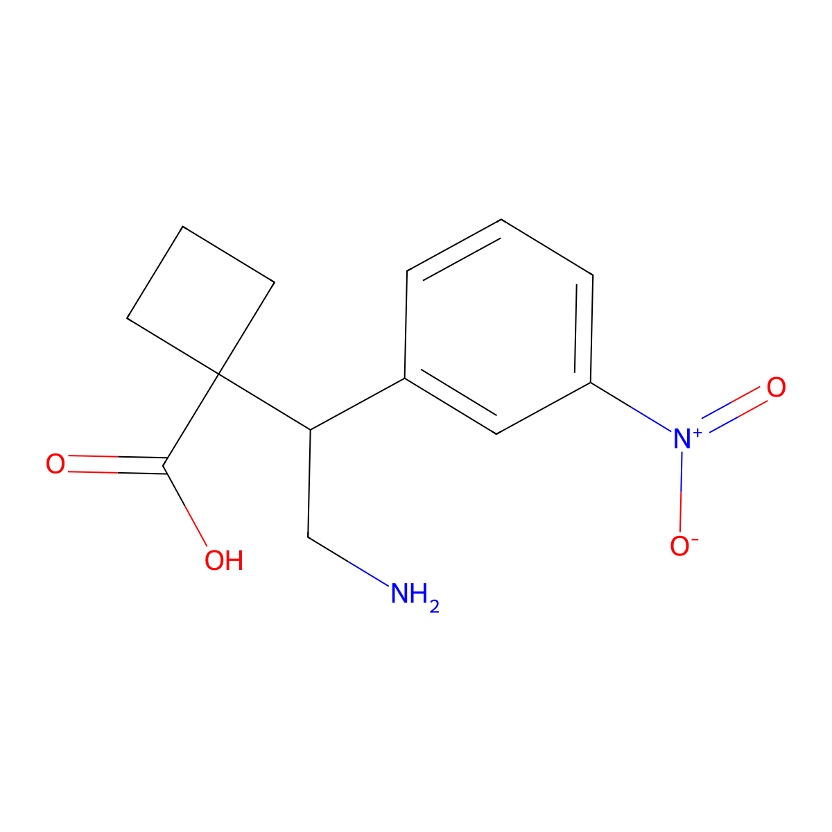1-[2-Amino-1-(3-nitrophenyl)ethyl]cyclobutane-1-carboxylic acid molecular structure, CAS 2060047-02-9