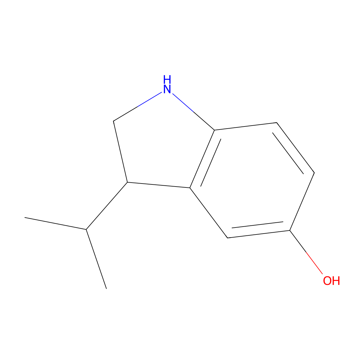 3-(Propan-2-yl)-2,3-dihydro-1H-indol-5-ol molecular structure, CAS 2060047-06-3