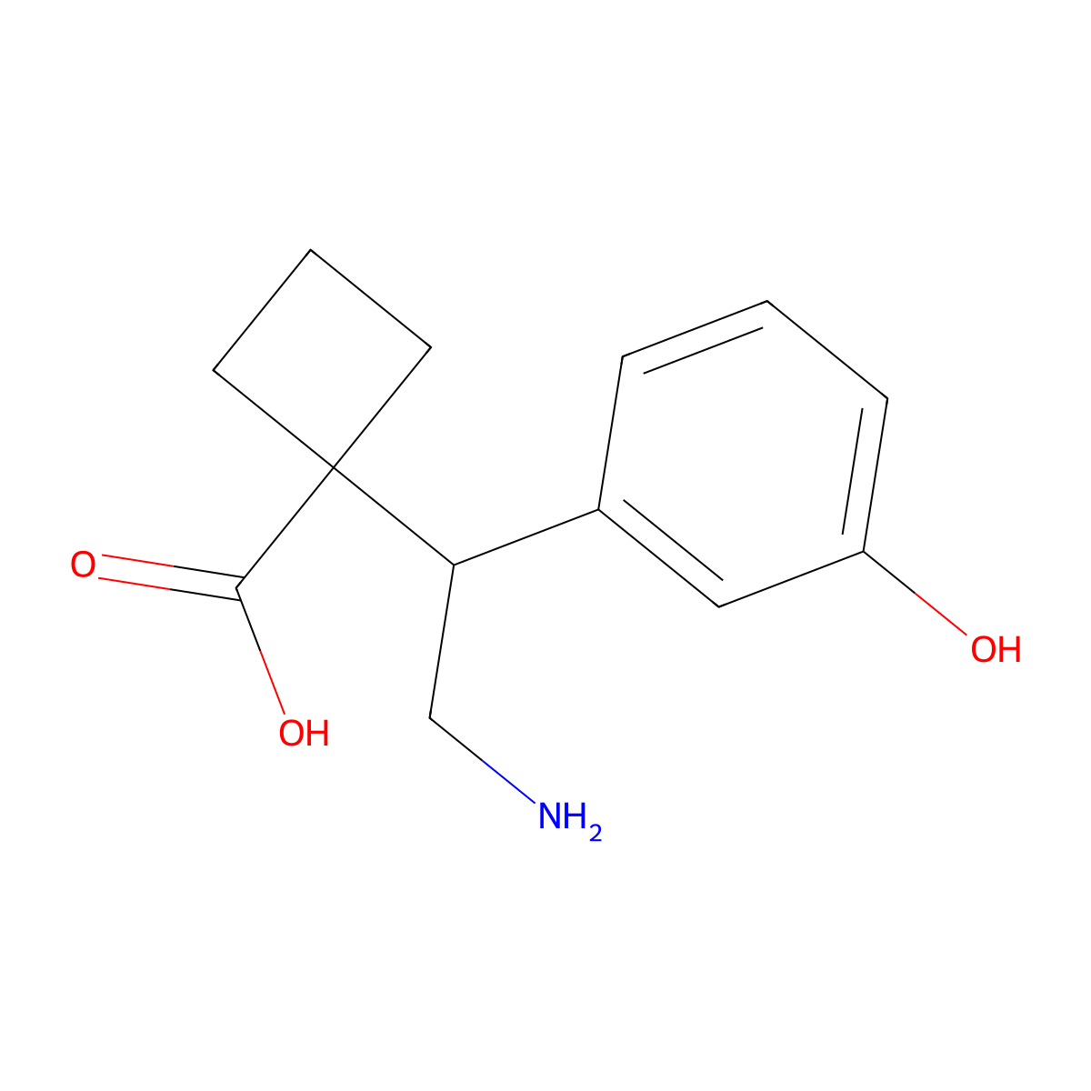 1-[2-Amino-1-(3-hydroxyphenyl)ethyl]cyclobutane-1-carboxylic acid molecular structure, CAS 2060047-09-6