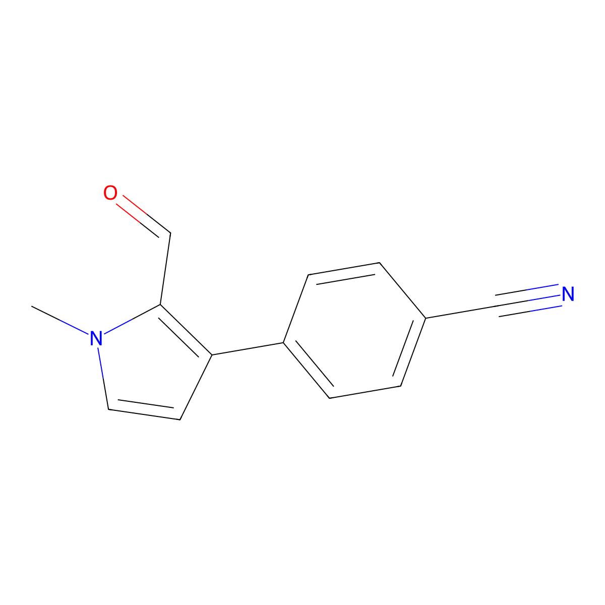 4-(2-Formyl-1-methyl-1H-pyrrol-3-yl)benzonitrile molecular structure, CAS 2060047-10-9