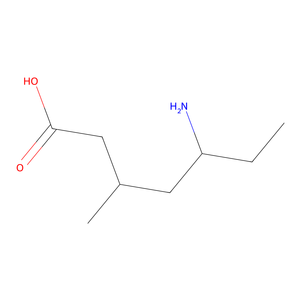 5-Amino-3-methylheptanoic acid molecular structure, CAS 2060047-11-0