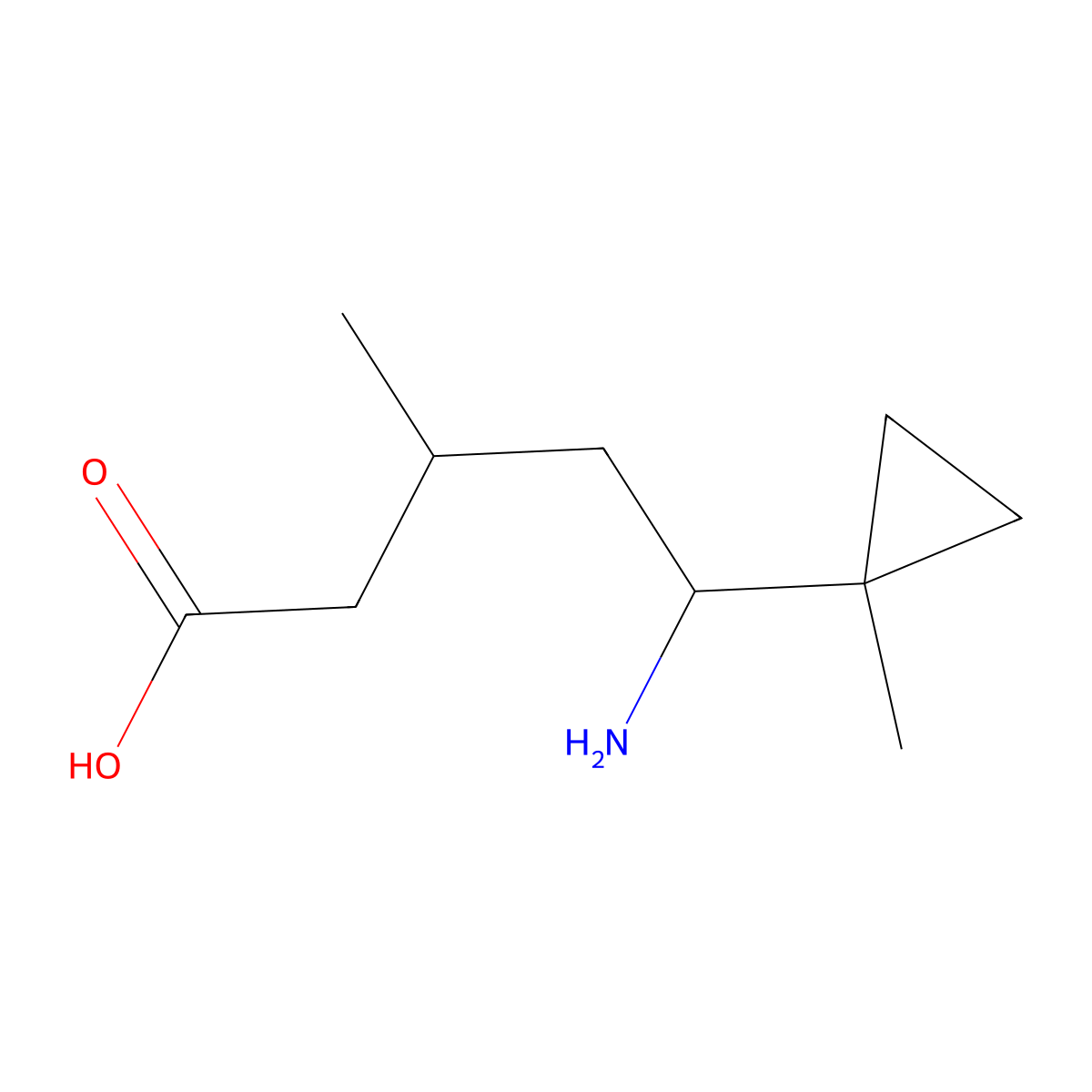 5-Amino-3-methyl-5-(1-methylcyclopropyl)pentanoic acid molecular structure, CAS 2060047-15-4