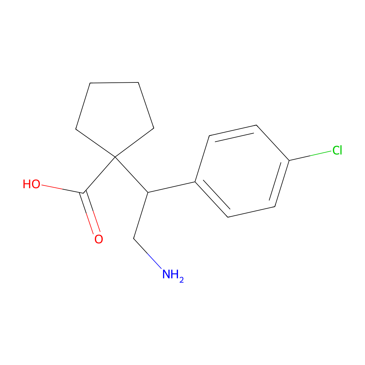 1-[2-Amino-1-(4-chlorophenyl)ethyl]cyclopentane-1-carboxylic acid molecular structure, CAS 2060047-17-6