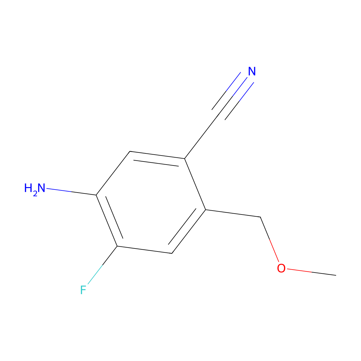 5-Amino-4-fluoro-2-(methoxymethyl)benzonitrile molecular structure, CAS 2060047-23-4