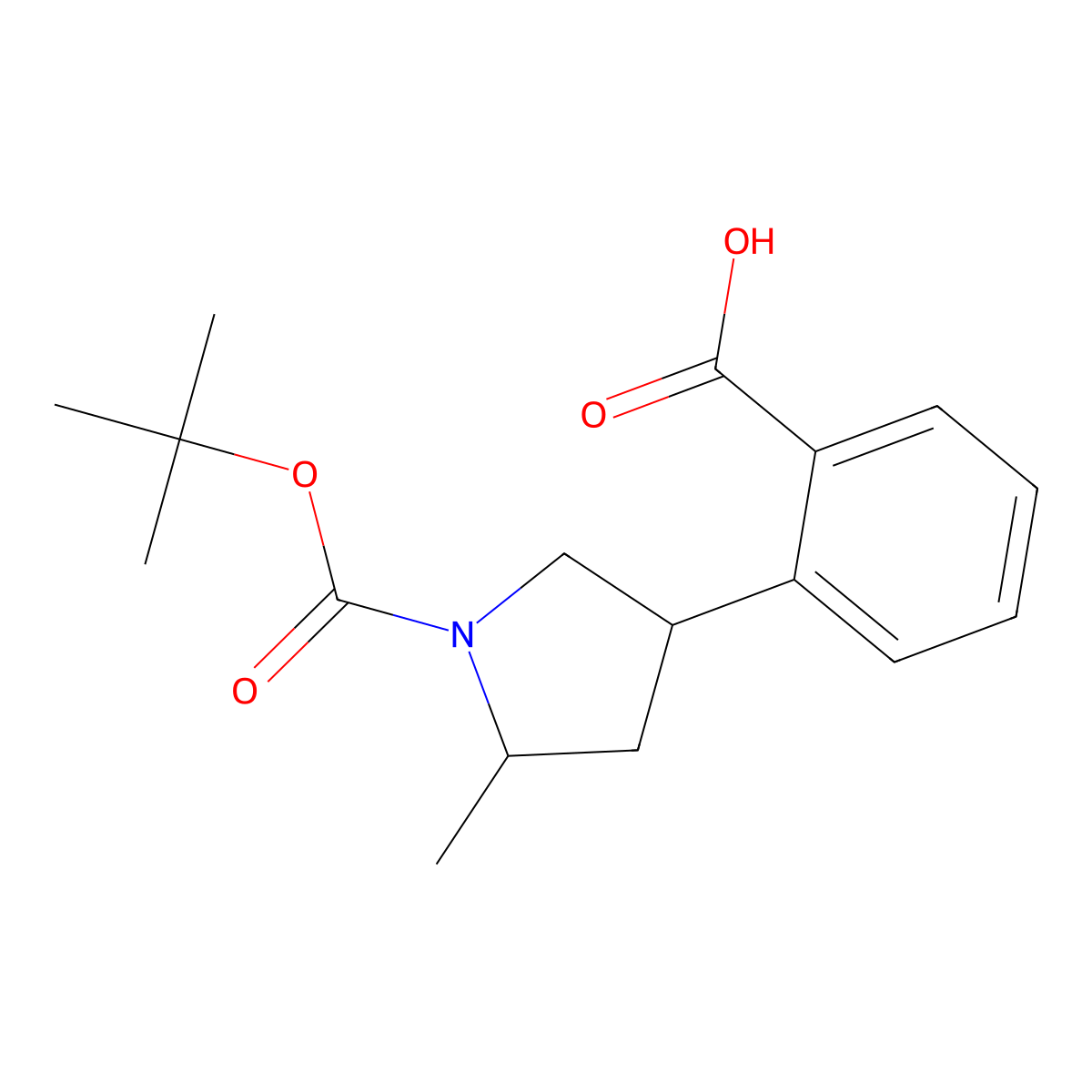 2-{1-[(Tert-butoxy)carbonyl]-5-methylpyrrolidin-3-yl}benzoic acid molecular structure, CAS 2060047-24-5
