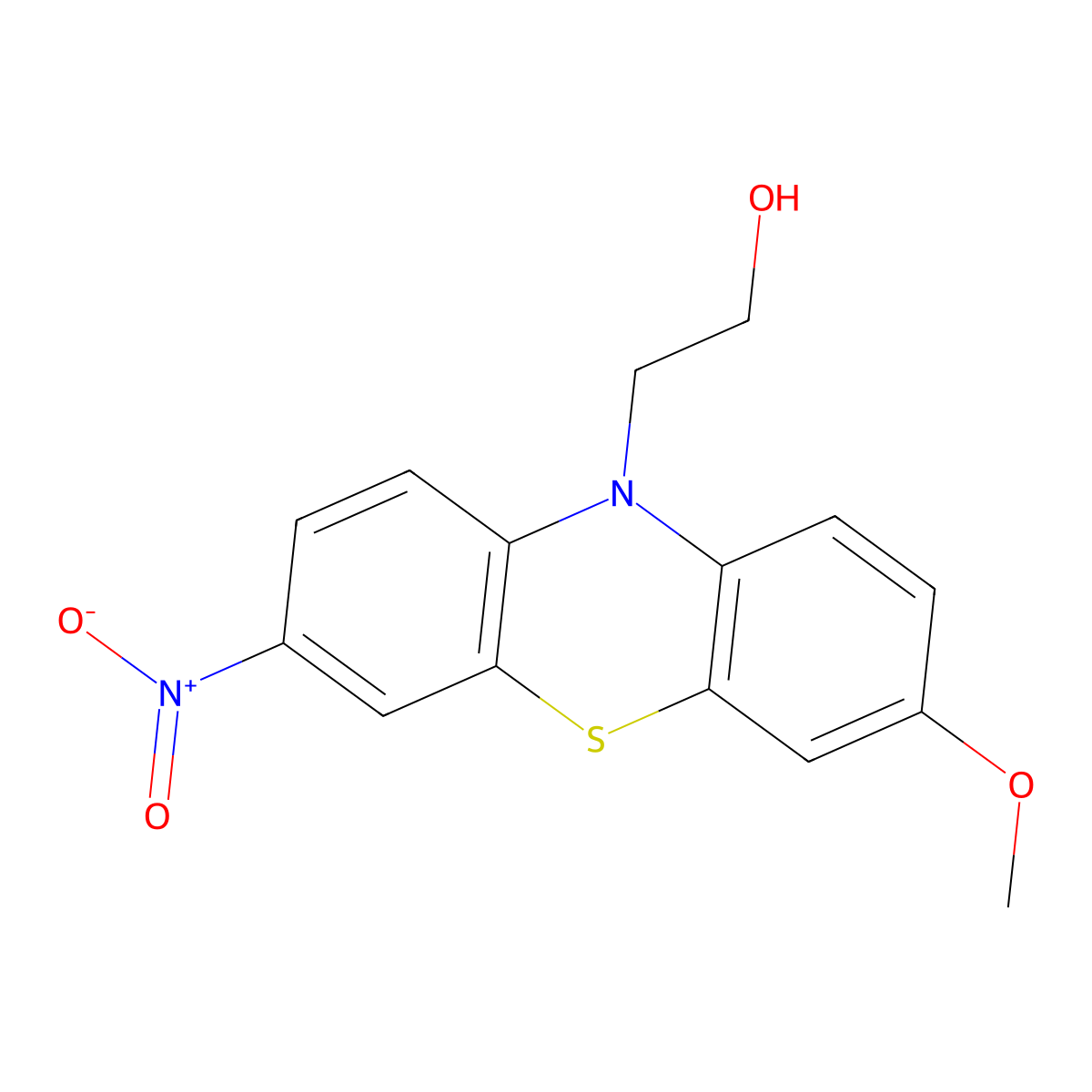 2-(3-Methoxy-7-nitro-10H-phenothiazin-10-yl)ethan-1-ol molecular structure, CAS 2060047-25-6