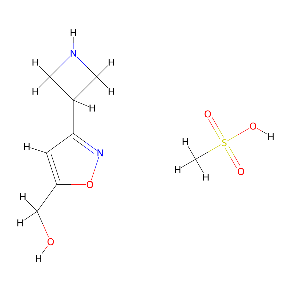[3-(Azetidin-3-yl)-1,2-oxazol-5-yl]methanol, methanesulfonic acid molecular structure, CAS 2060047-28-9
