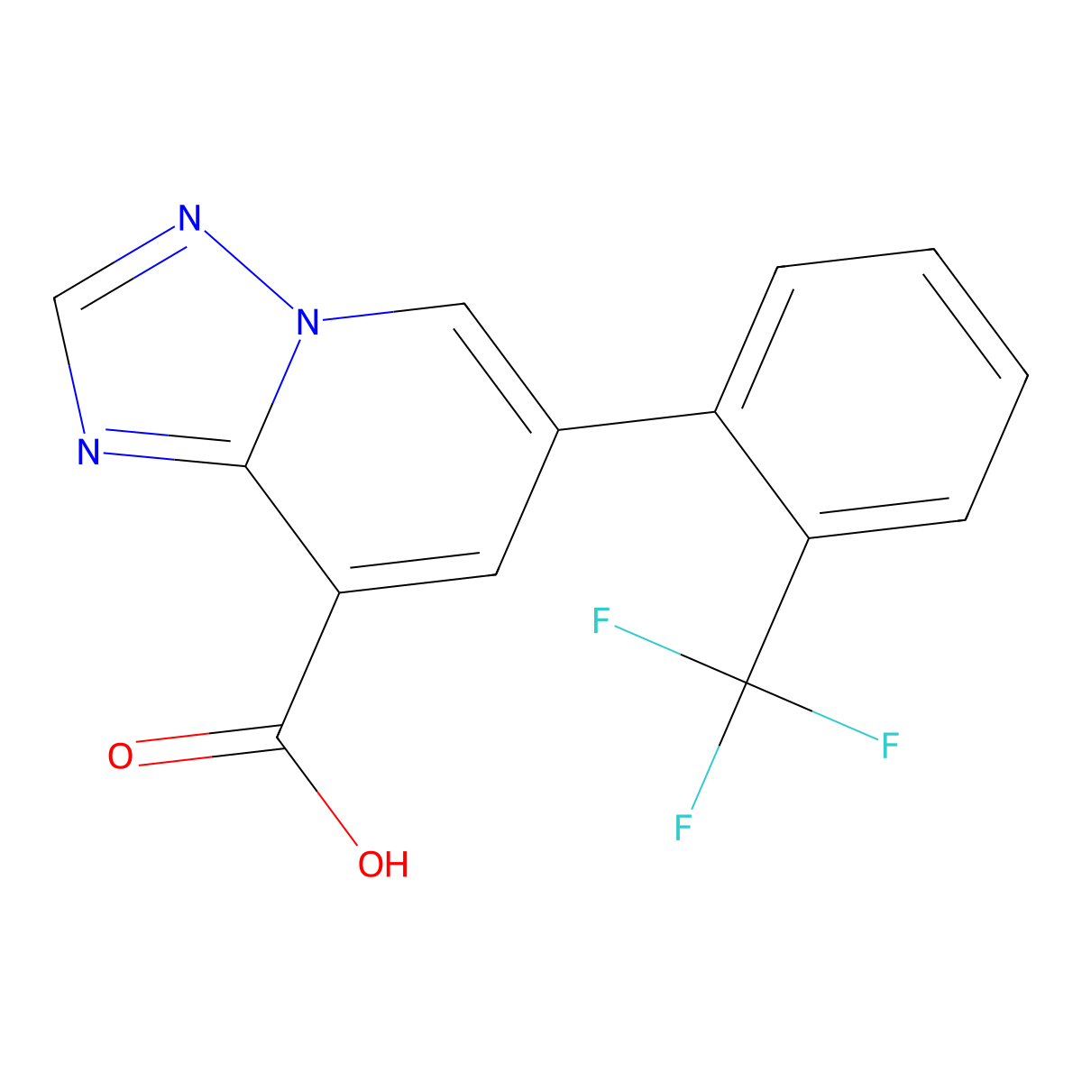 6-[2-(Trifluoromethyl)phenyl]-[1,2,4]triazolo[1,5-a]pyridine-8-carboxylic acid molecular structure, CAS 2060047-29-0