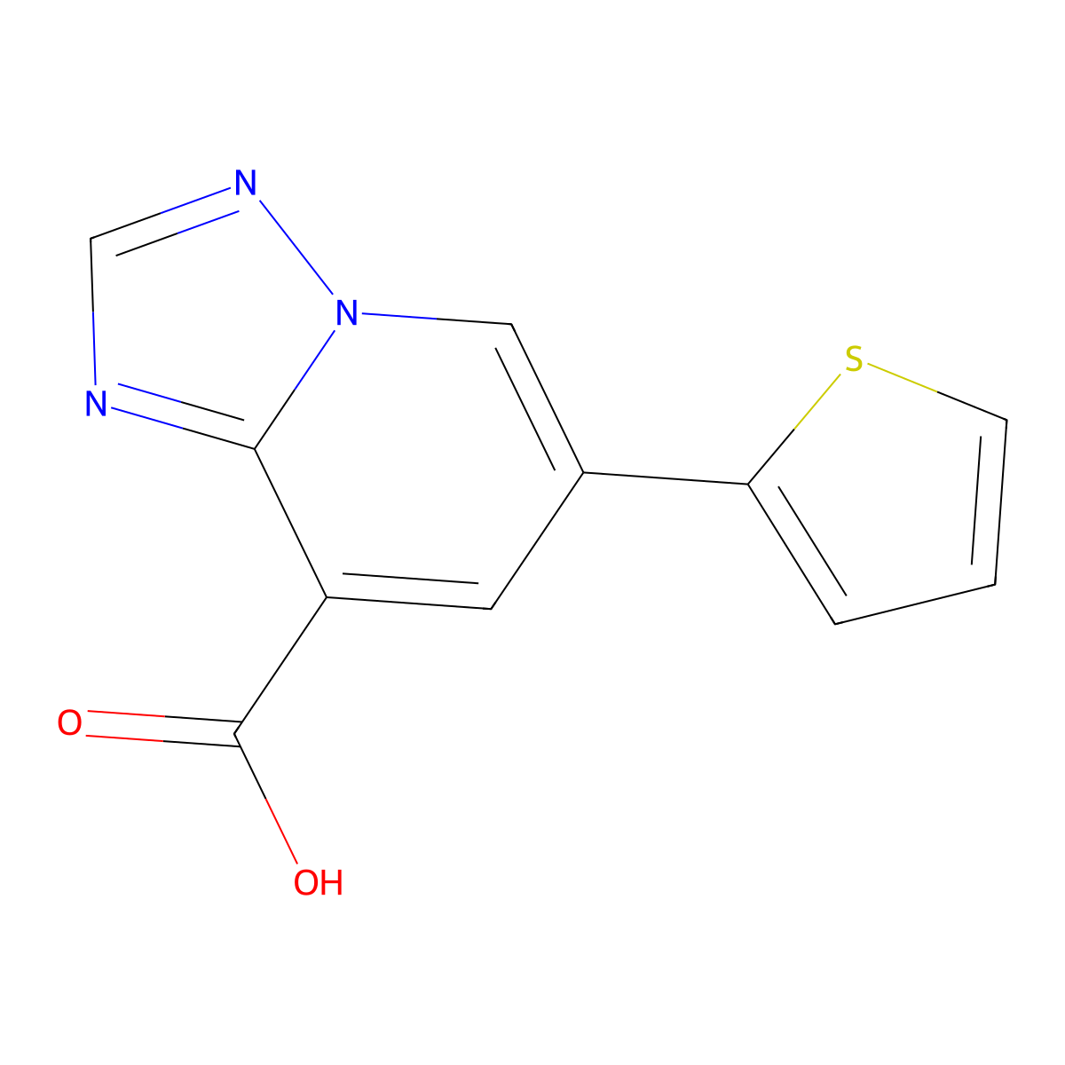 6-(Thiophen-2-yl)-[1,2,4]triazolo[1,5-a]pyridine-8-carboxylic acid molecular structure, CAS 2060047-33-6