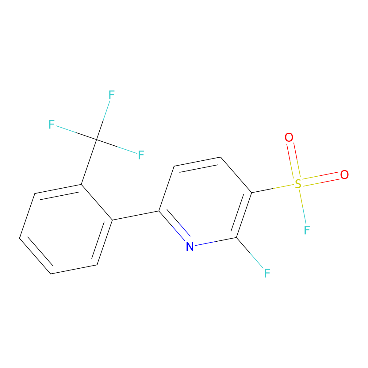 2-Fluoro-6-[2-(trifluoromethyl)phenyl]pyridine-3-sulfonyl fluoride molecular structure, CAS 2060047-36-9