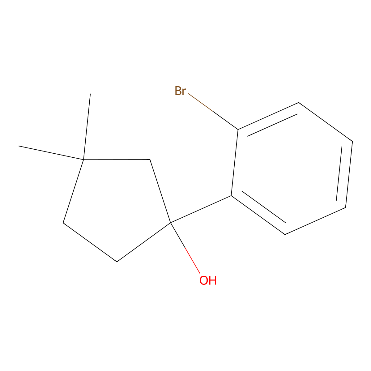 1-(2-Bromophenyl)-3,3-dimethylcyclopentan-1-ol molecular structure, CAS 2060047-38-1