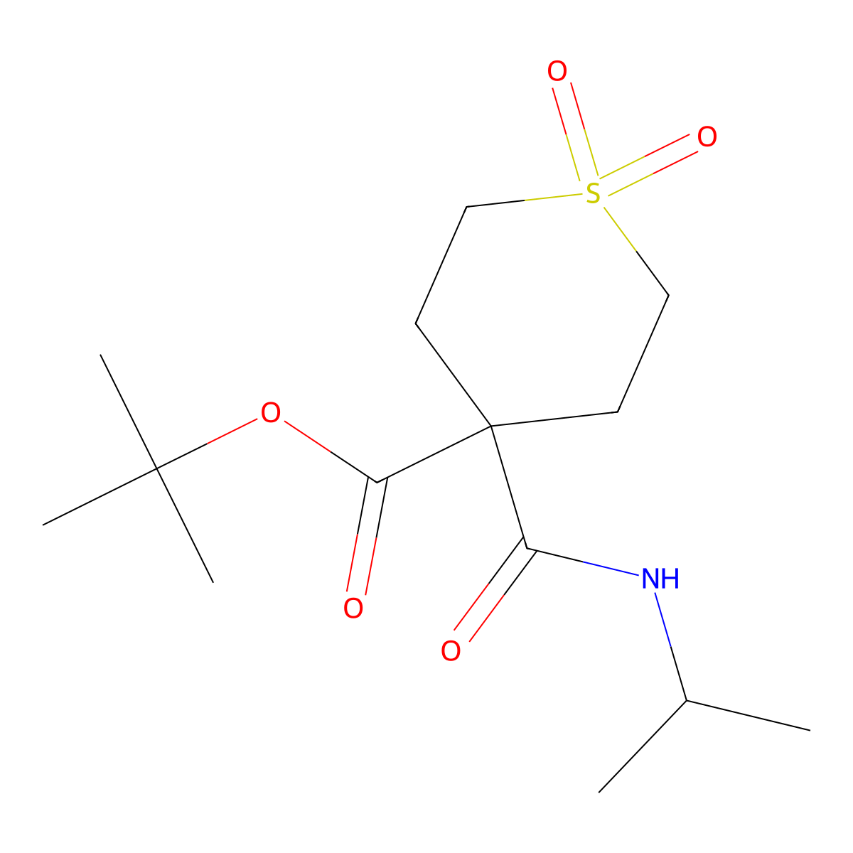 tert-Butyl 1,1-dioxo-4-[(propan-2-yl)carbamoyl]-1lambda6-thiane-4-carboxylate molecular structure, CAS 2060047-39-2