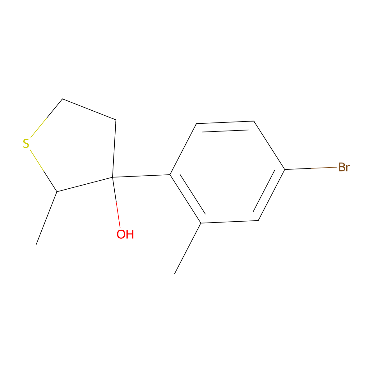 3-(4-Bromo-2-methylphenyl)-2-methylthiolan-3-ol molecular structure, CAS 2060047-42-7