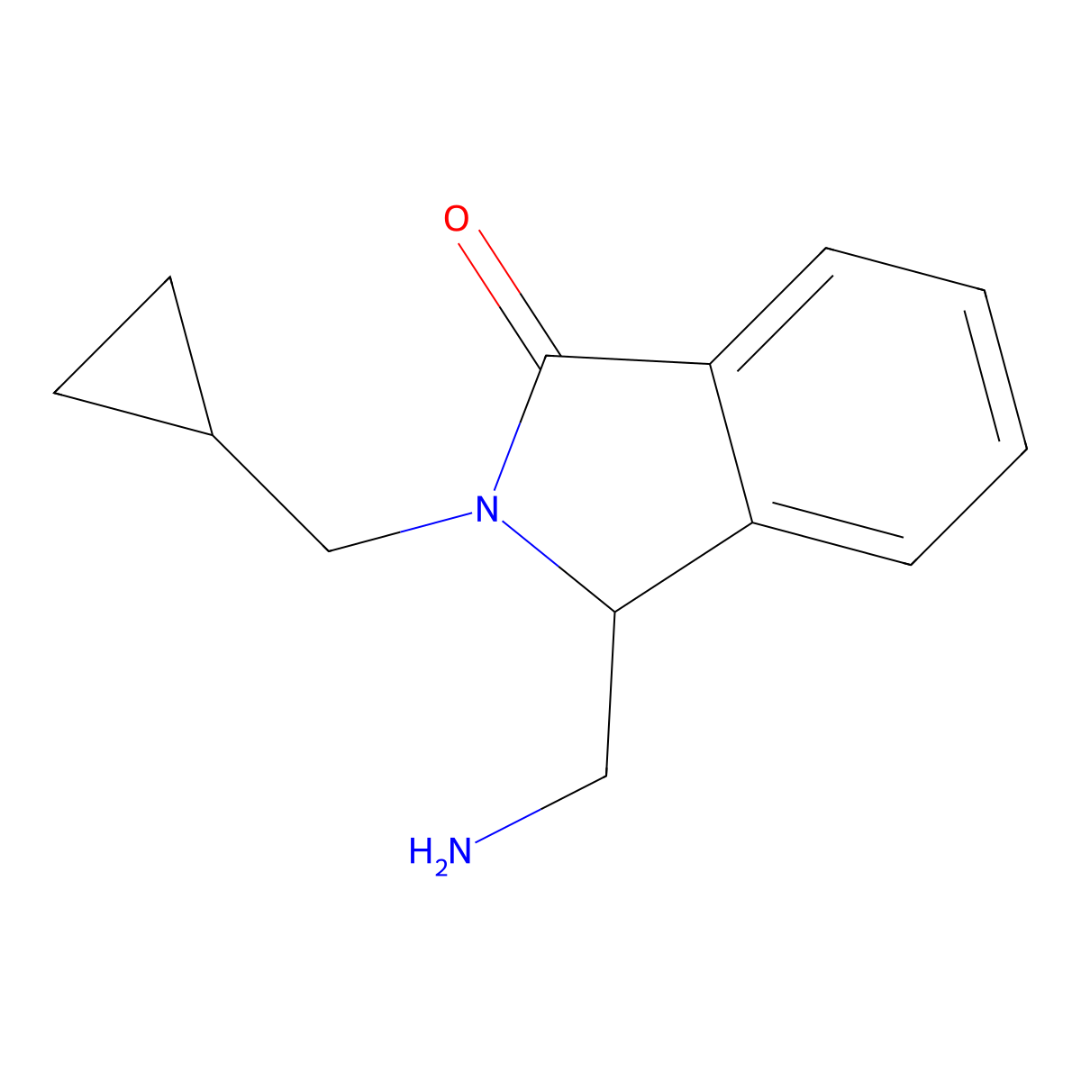 3-(Aminomethyl)-2-(cyclopropylmethyl)-2,3-dihydro-1H-isoindol-1-one molecular structure, CAS 2060047-45-0