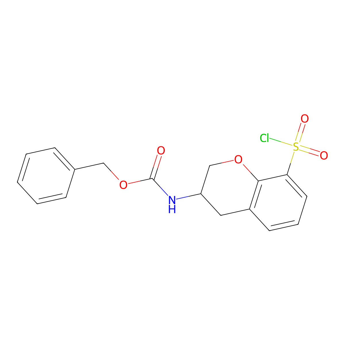 Benzyl N-[8-(chlorosulfonyl)-3,4-dihydro-2H-1-benzopyran-3-yl]carbamate molecular structure, CAS 2060047-48-3