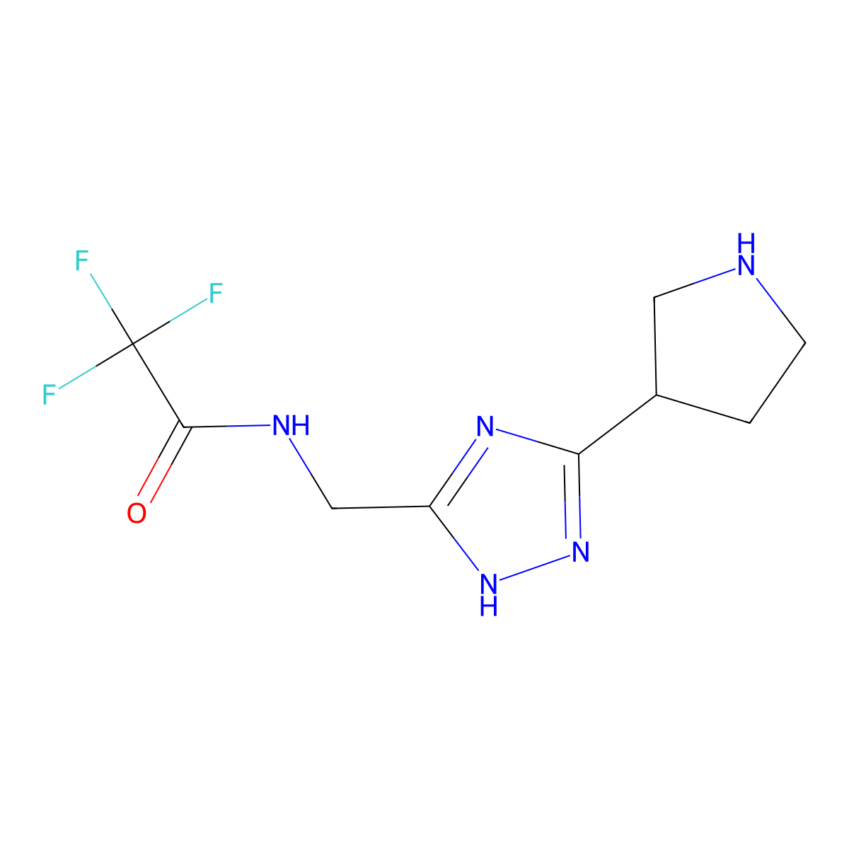 2,2,2-Trifluoro-N-{[3-(pyrrolidin-3-yl)-1H-1,2,4-triazol-5-yl]methyl}acetamide molecular structure, CAS 2060047-51-8