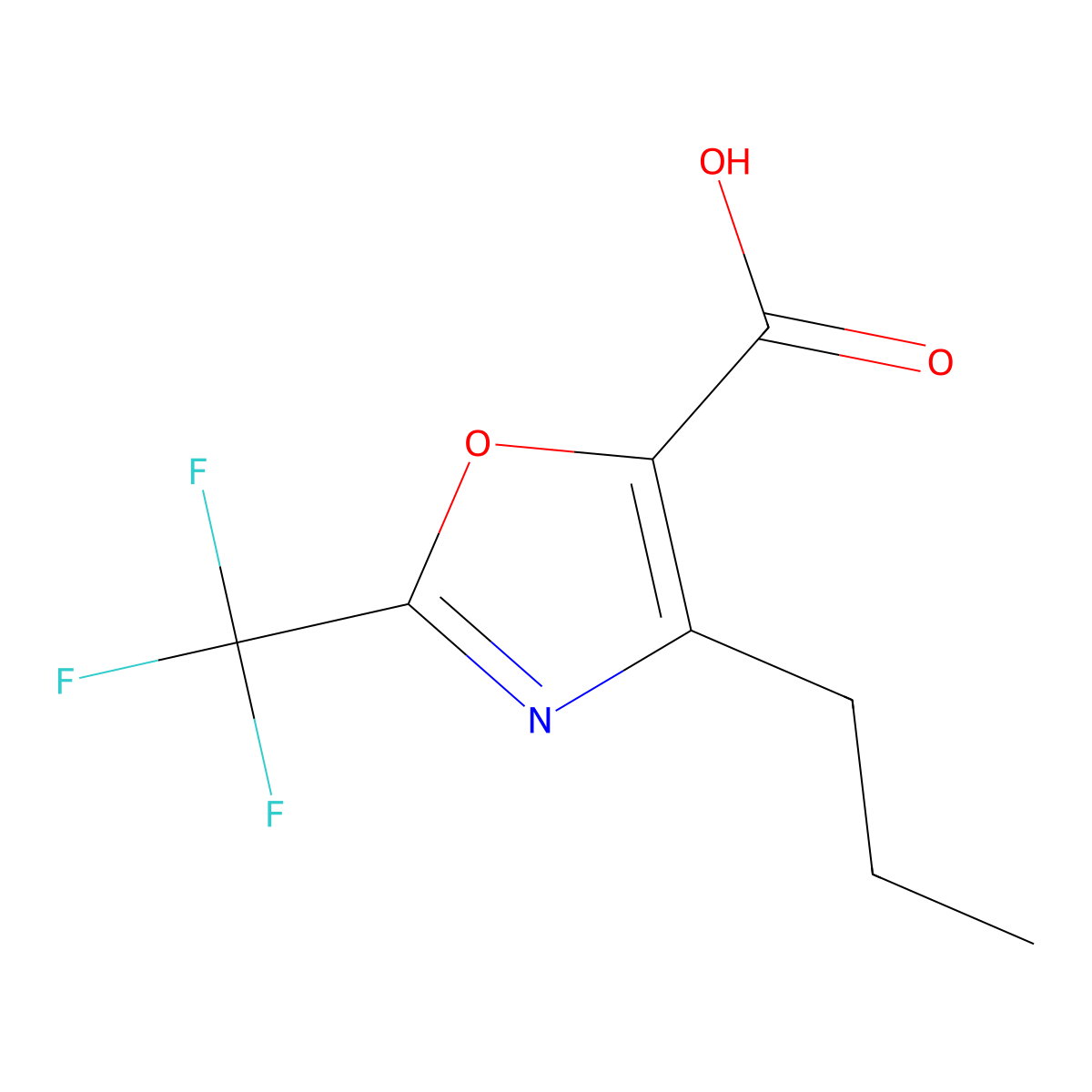 4-Propyl-2-(trifluoromethyl)-1,3-oxazole-5-carboxylic acid molecular structure, CAS 2060047-52-9