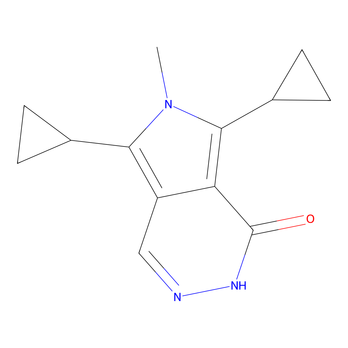 5,7-Dicyclopropyl-6-methyl-1H,2H,6H-pyrrolo[3,4-d]pyridazin-1-one molecular structure, CAS 2060047-53-0