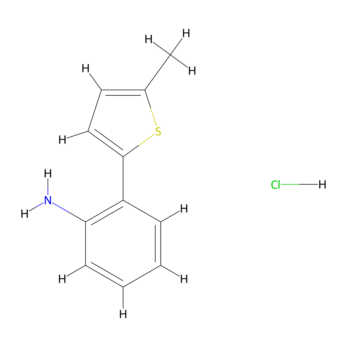 2-(5-Methylthiophen-2-yl)aniline hydrochloride molecular structure, CAS 2060047-59-6