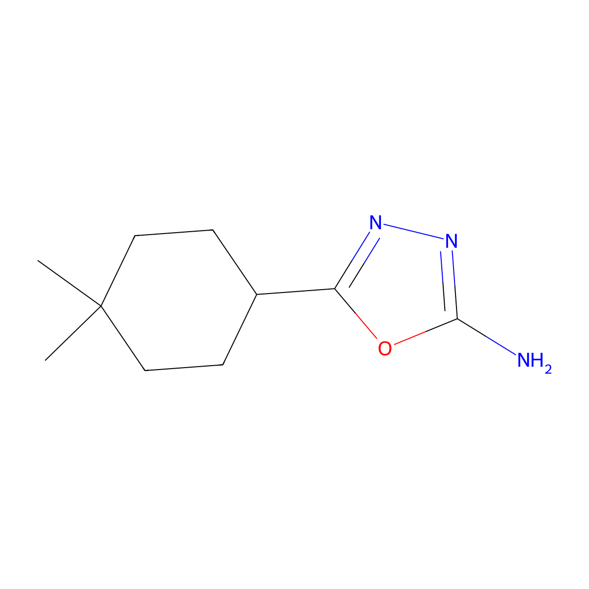 5-(4,4-Dimethylcyclohexyl)-1,3,4-oxadiazol-2-amine molecular structure, CAS 2060047-60-9