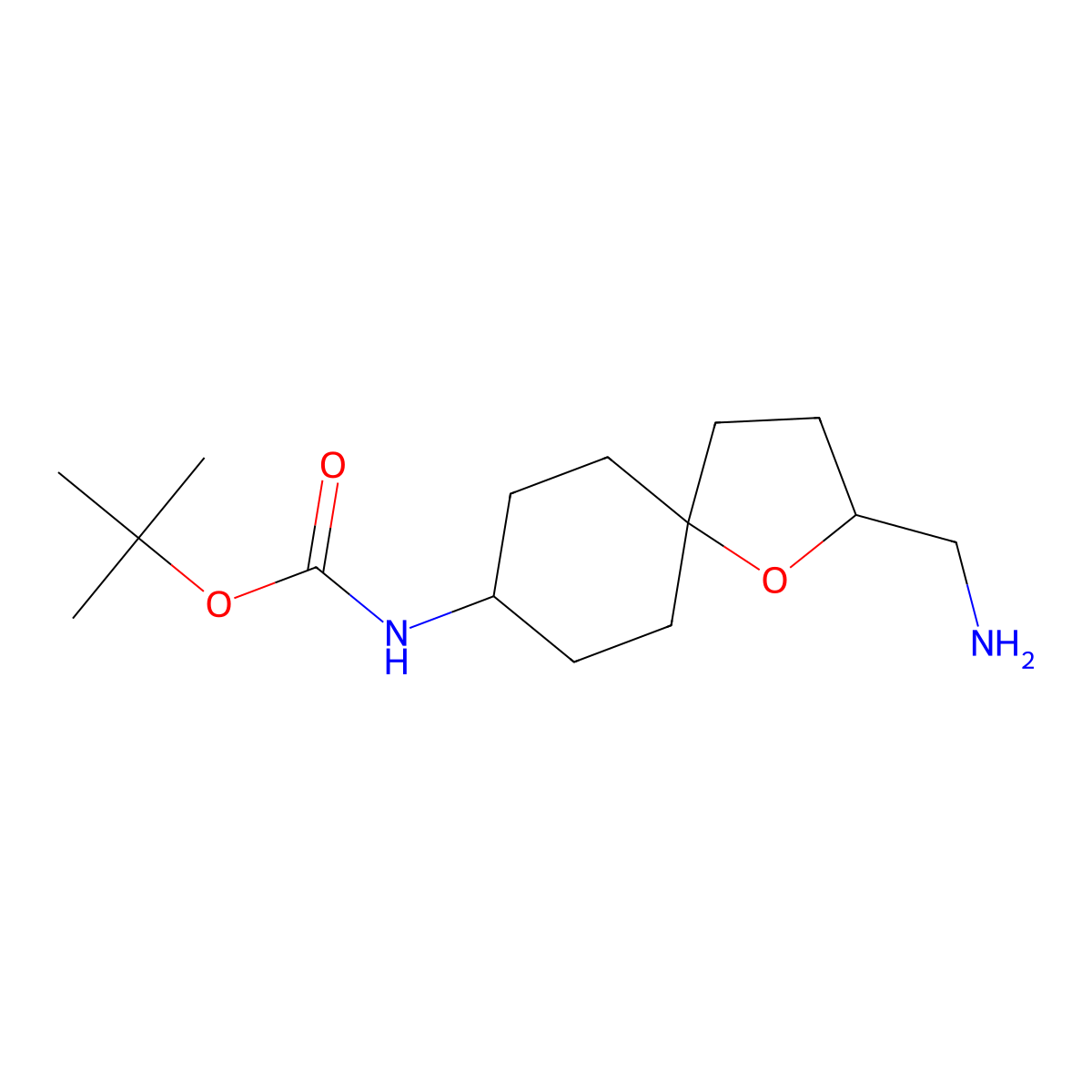 tert-Butyl N-[2-(aminomethyl)-1-oxaspiro[4.5]decan-8-yl]carbamate molecular structure, CAS 2060047-63-2