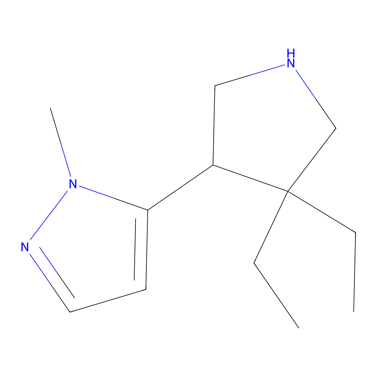 5-(4,4-Diethylpyrrolidin-3-yl)-1-methyl-1H-pyrazole molecular structure, CAS 2060047-68-7