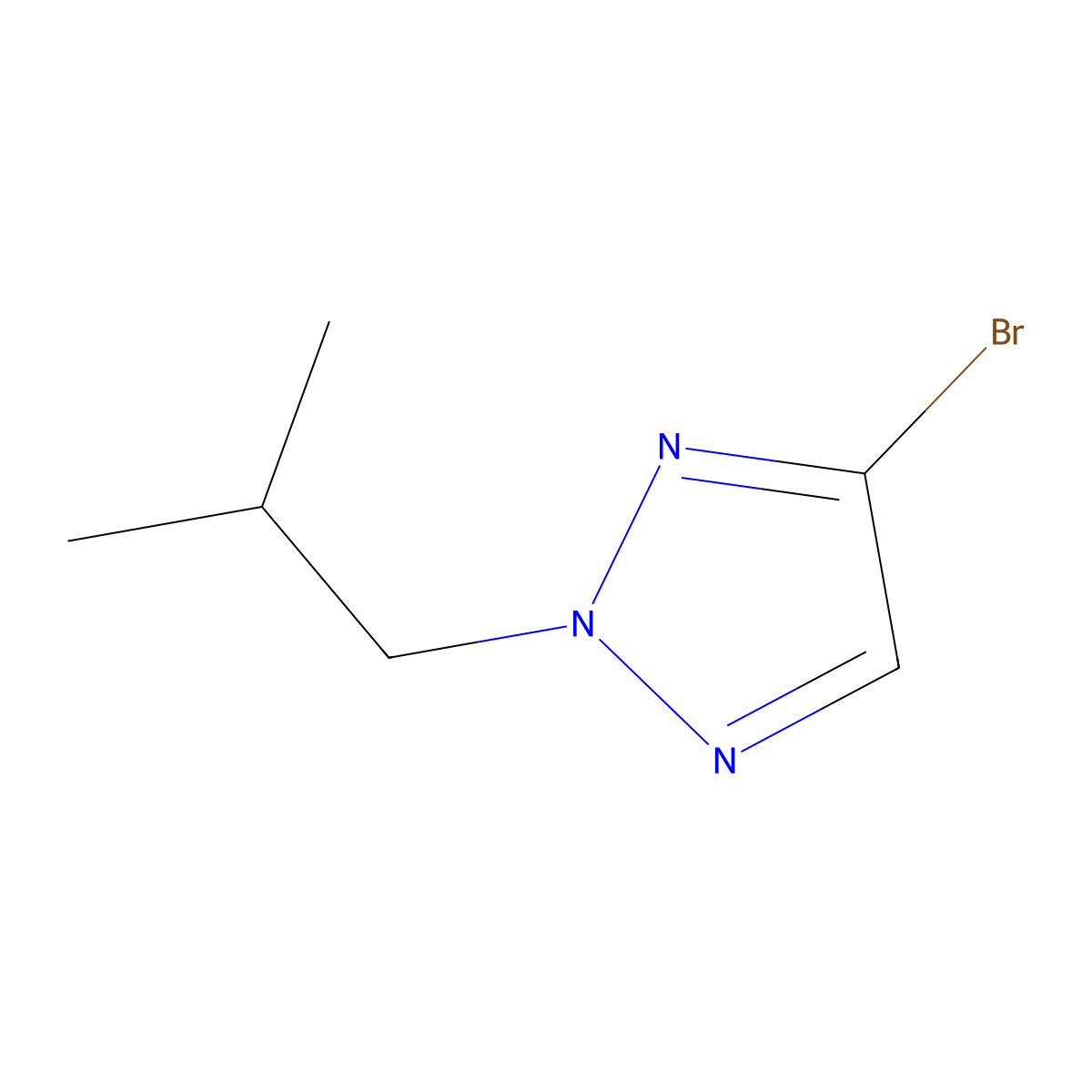 4-Bromo-2-(2-methylpropyl)-2H-1,2,3-triazole molecular structure, CAS 2060047-71-2