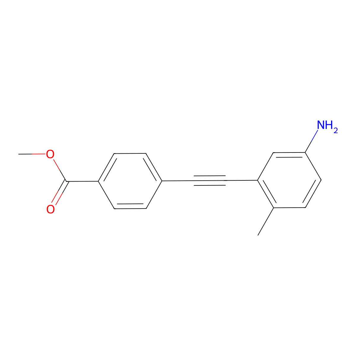 Methyl 4-[2-(5-amino-2-methylphenyl)ethynyl]benzoate molecular structure, CAS 2060047-76-7