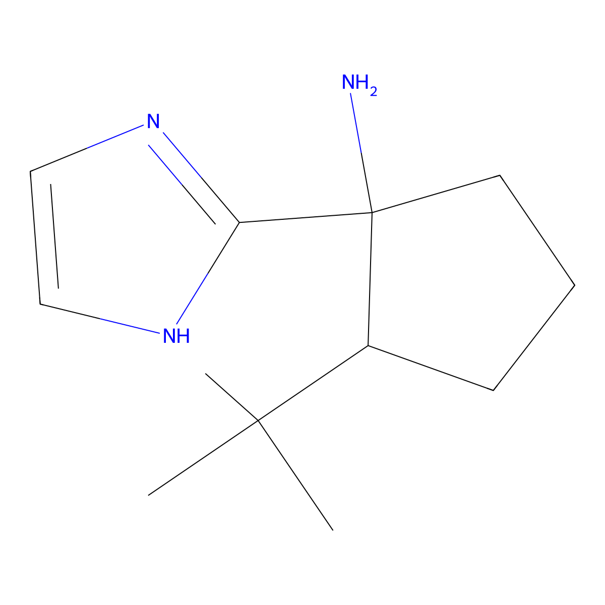 2-tert-Butyl-1-(1H-imidazol-2-yl)cyclopentan-1-amine molecular structure, CAS 2060047-81-4