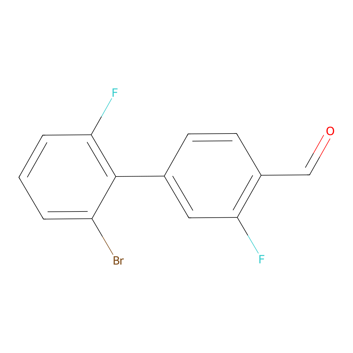 4-(2-Bromo-6-fluorophenyl)-2-fluorobenzaldehyde molecular structure, CAS 2060047-87-0