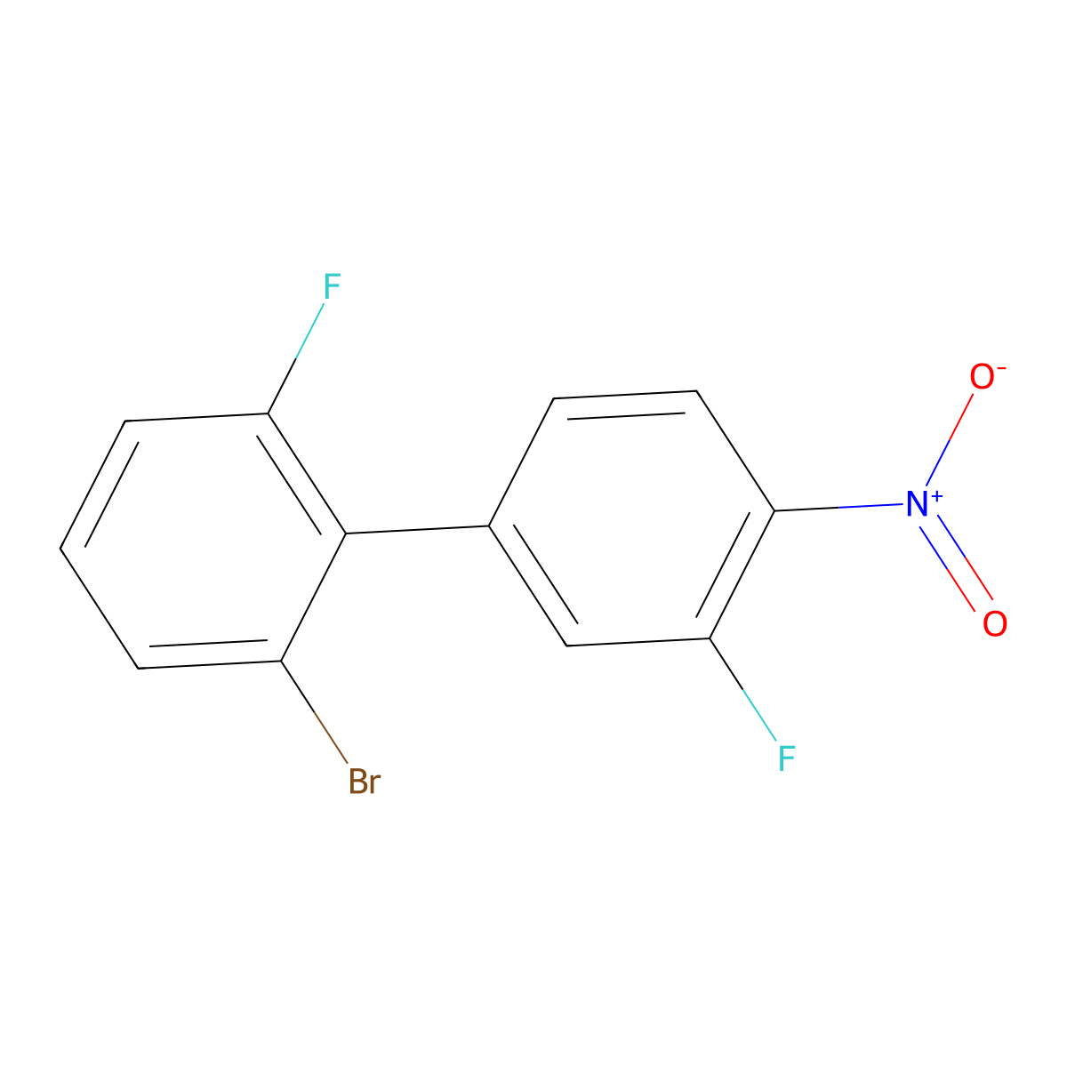 4-(2-Bromo-6-fluorophenyl)-2-fluoro-1-nitrobenzene molecular structure, CAS 2060047-89-2