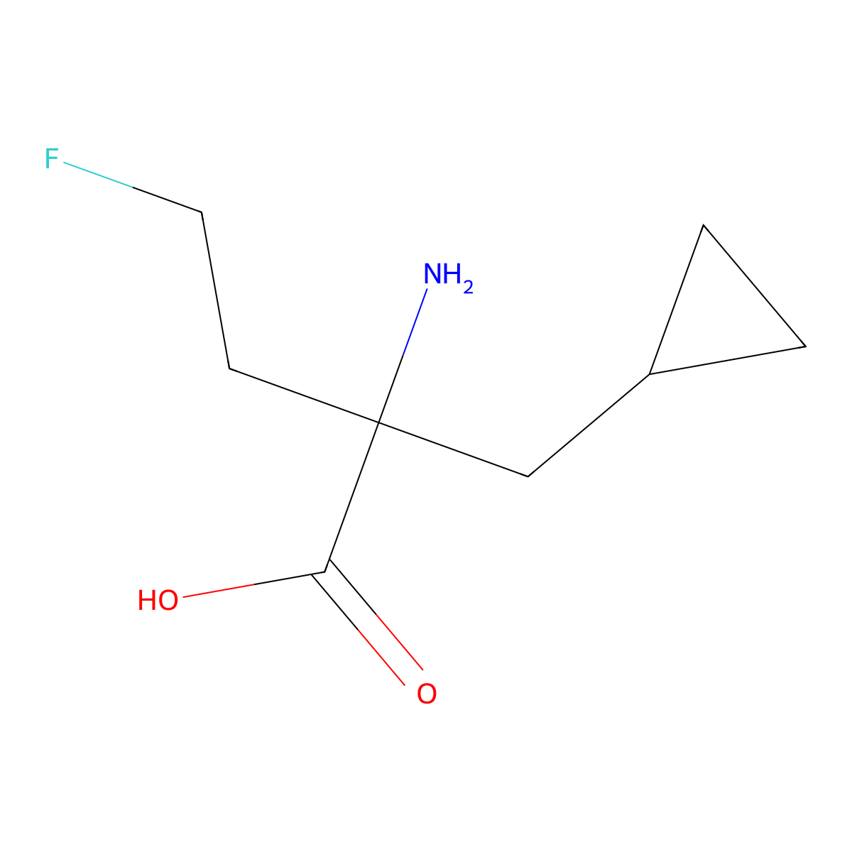 2-Amino-2-(cyclopropylmethyl)-4-fluorobutanoic acid molecular structure, CAS 2060047-90-5