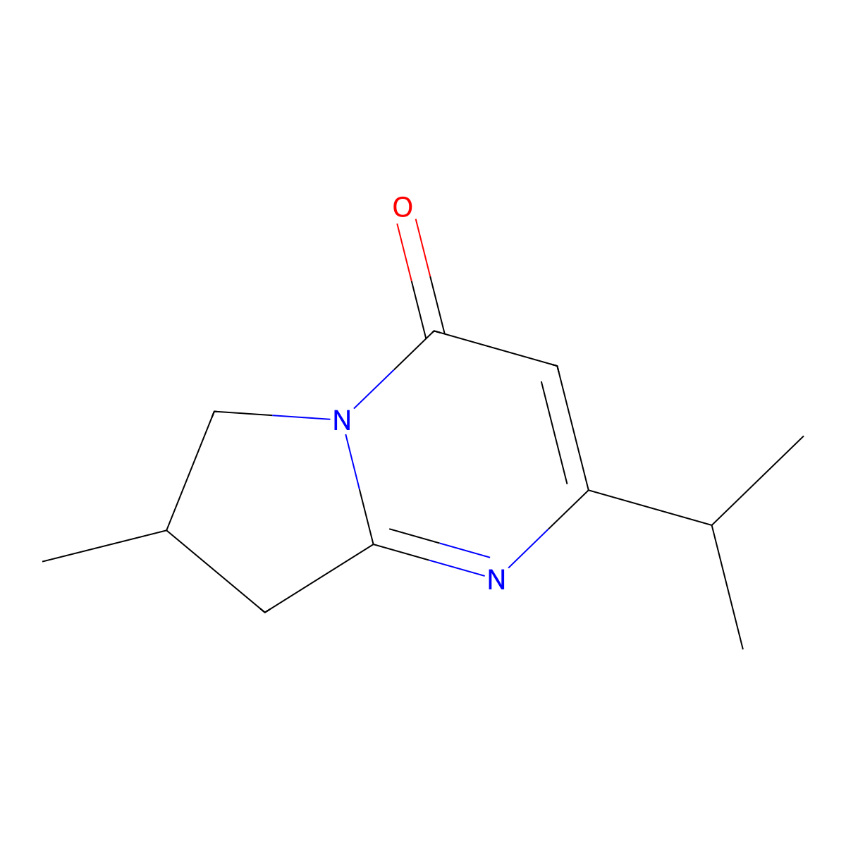 7-Methyl-2-(propan-2-yl)-4H,6H,7H,8H-pyrrolo[1,2-a]pyrimidin-4-one molecular structure, CAS 2060047-93-8