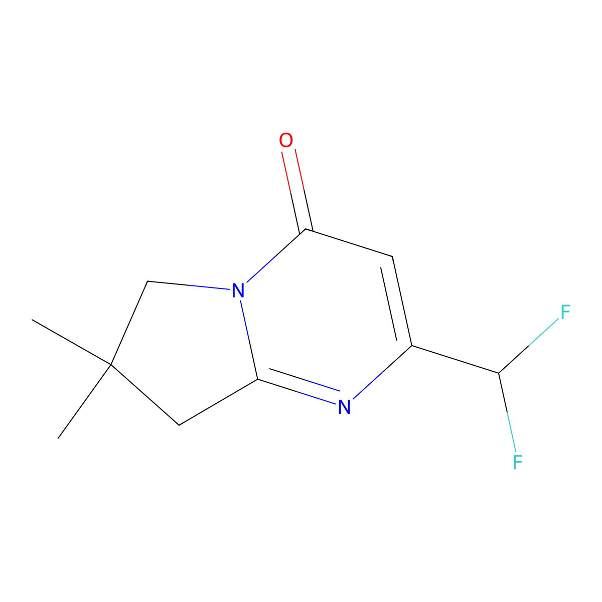2-(Difluoromethyl)-7,7-dimethyl-4H,6H,7H,8H-pyrrolo[1,2-a]pyrimidin-4-one molecular structure, CAS 2060047-96-1