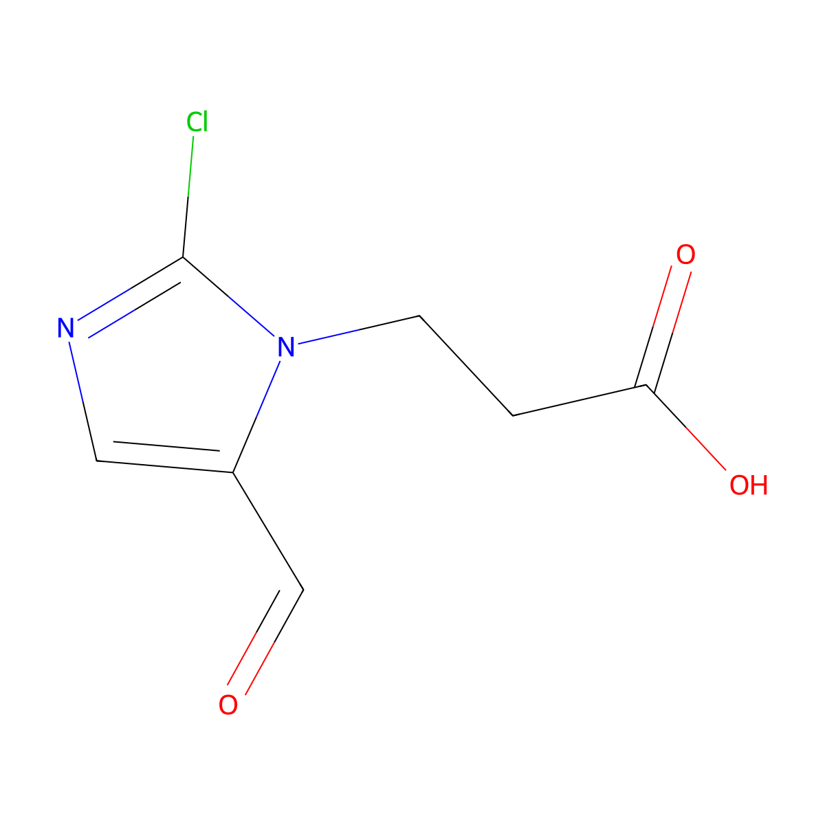 3-(2-Chloro-5-formyl-1H-imidazol-1-yl)propanoic acid molecular structure, CAS 2060047-98-3