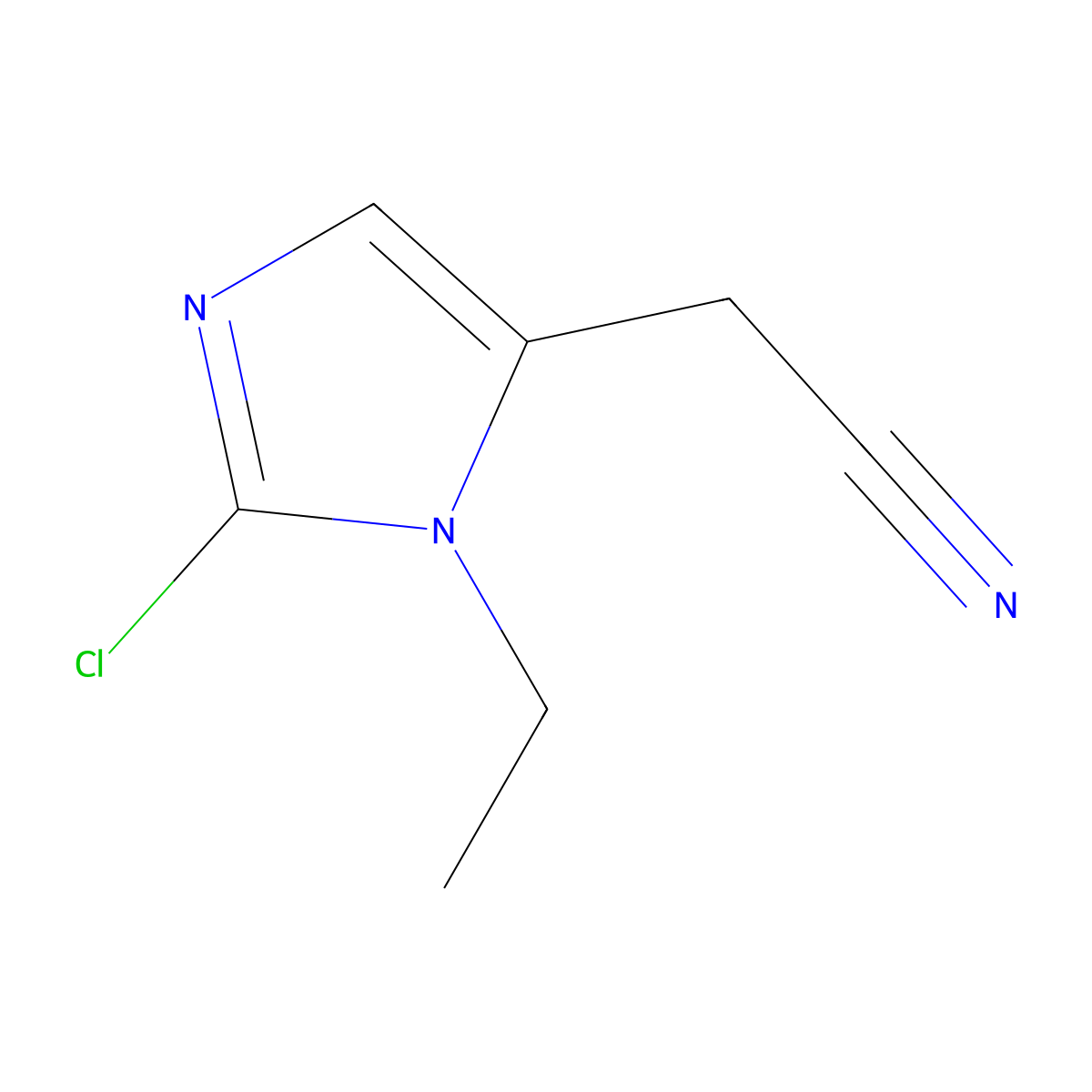 2-(2-Chloro-1-ethyl-1H-imidazol-5-yl)acetonitrile molecular structure, CAS 2060048-01-1