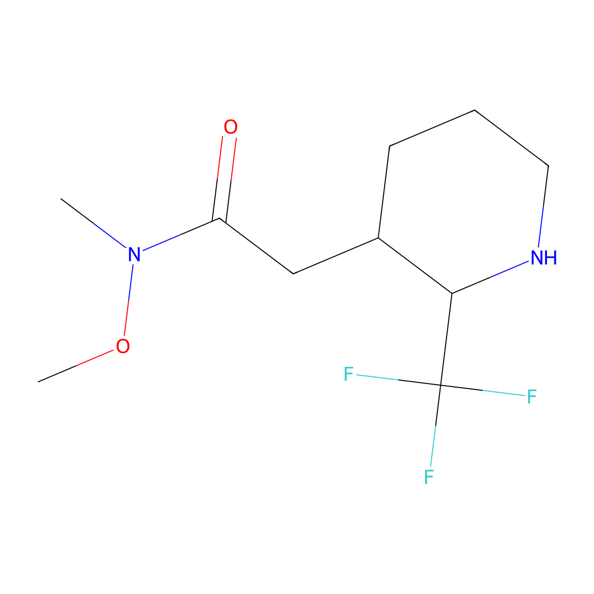 N-Methoxy-N-methyl-2-[2-(trifluoromethyl)piperidin-3-yl]acetamide molecular structure, CAS 2060048-03-3