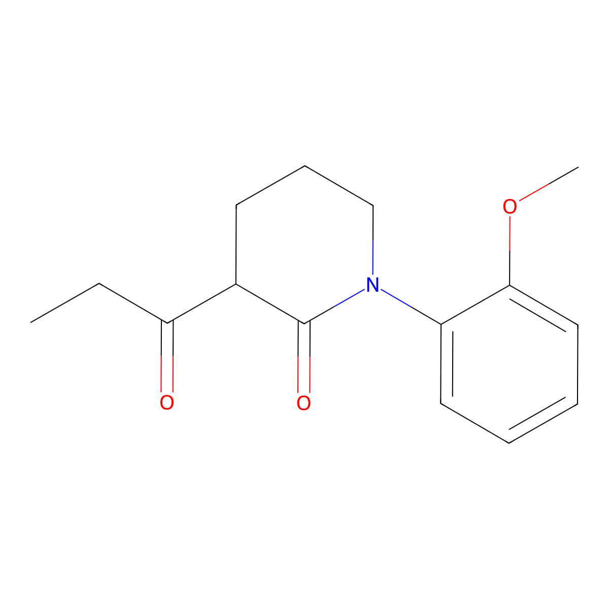 1-(2-Methoxyphenyl)-3-propanoylpiperidin-2-one molecular structure, CAS 2060048-13-5