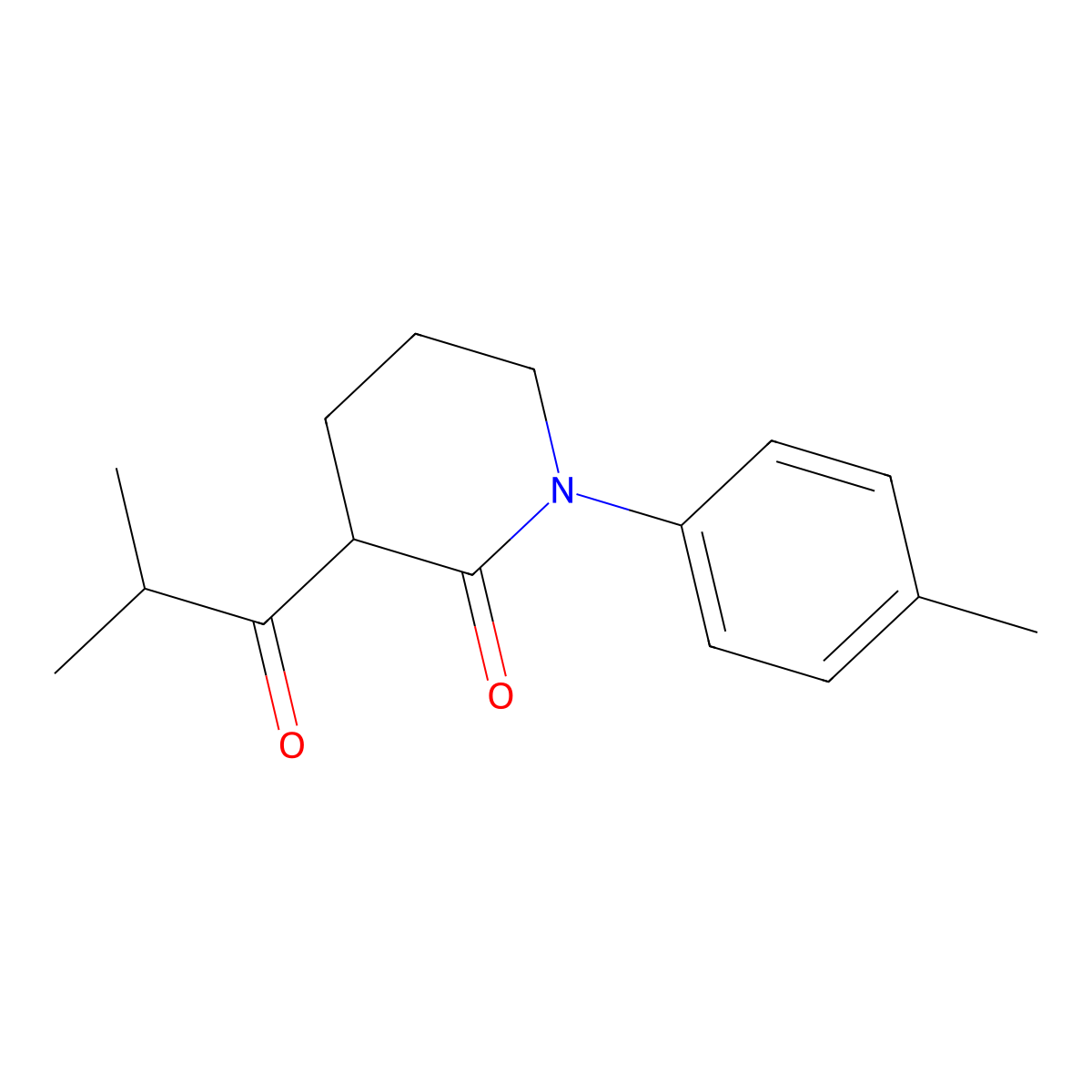 1-(4-Methylphenyl)-3-(2-methylpropanoyl)piperidin-2-one molecular structure, CAS 2060048-17-9