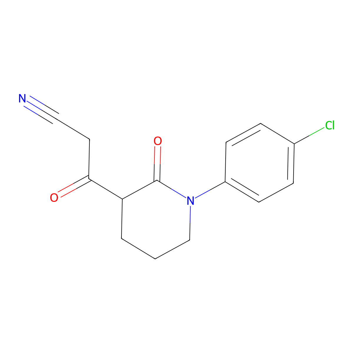 3-[1-(4-Chlorophenyl)-2-oxopiperidin-3-yl]-3-oxopropanenitrile molecular structure, CAS 2060048-19-1