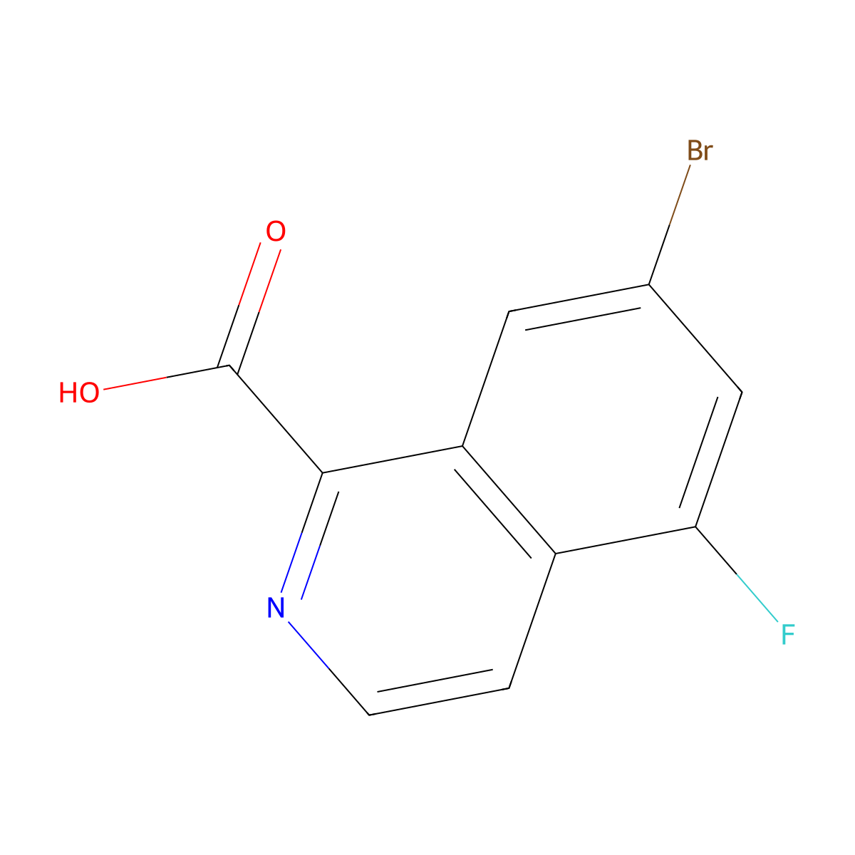 7-Bromo-5-fluoroisoquinoline-1-carboxylic acid molecular structure, CAS 2060048-21-5