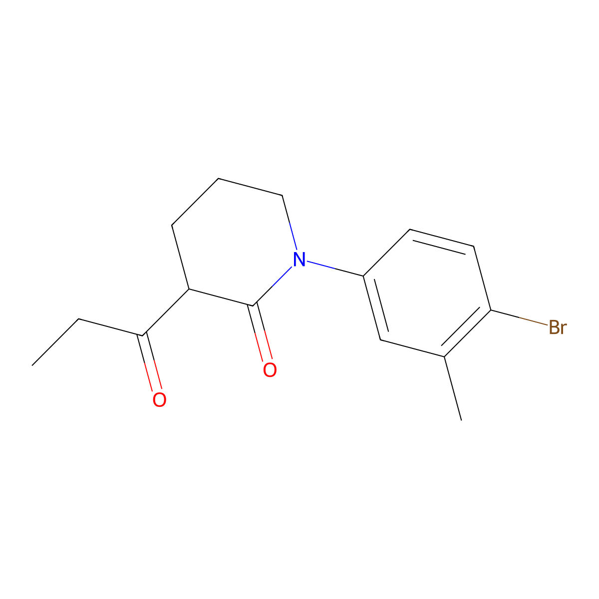 1-(4-Bromo-3-methylphenyl)-3-propanoylpiperidin-2-one molecular structure, CAS 2060048-23-7