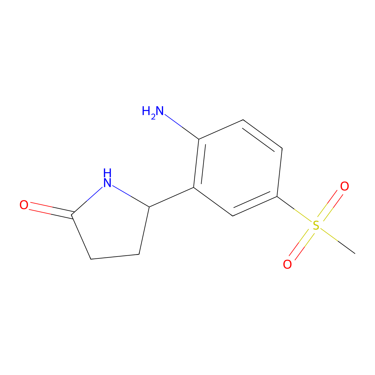 5-(2-Amino-5-methanesulfonylphenyl)pyrrolidin-2-one molecular structure, CAS 2060048-24-8