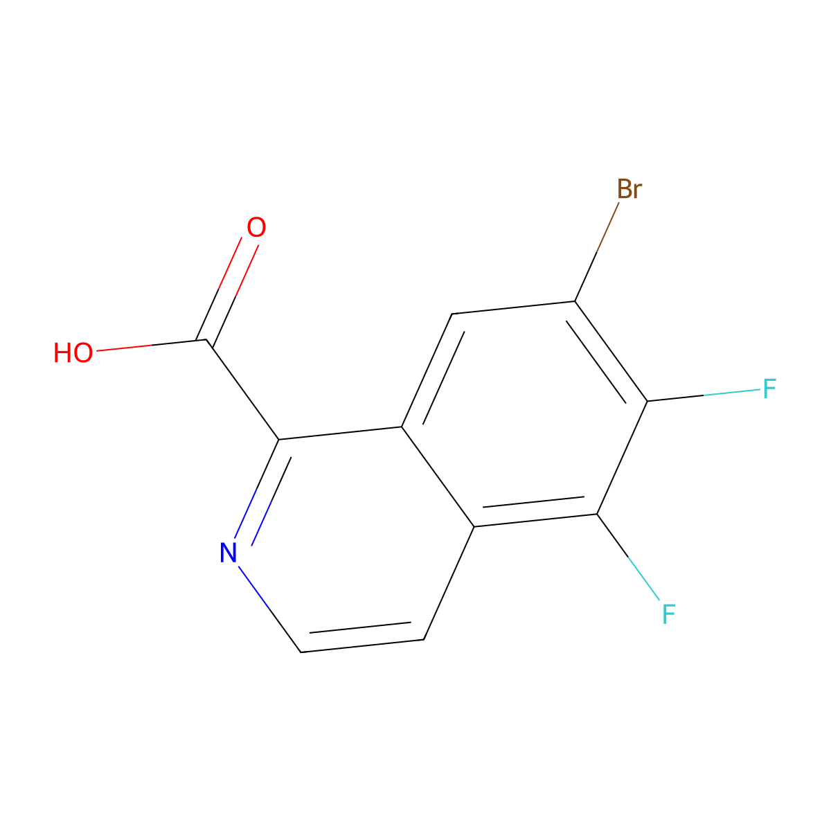 7-Bromo-5,6-difluoroisoquinoline-1-carboxylic acid molecular structure, CAS 2060048-25-9
