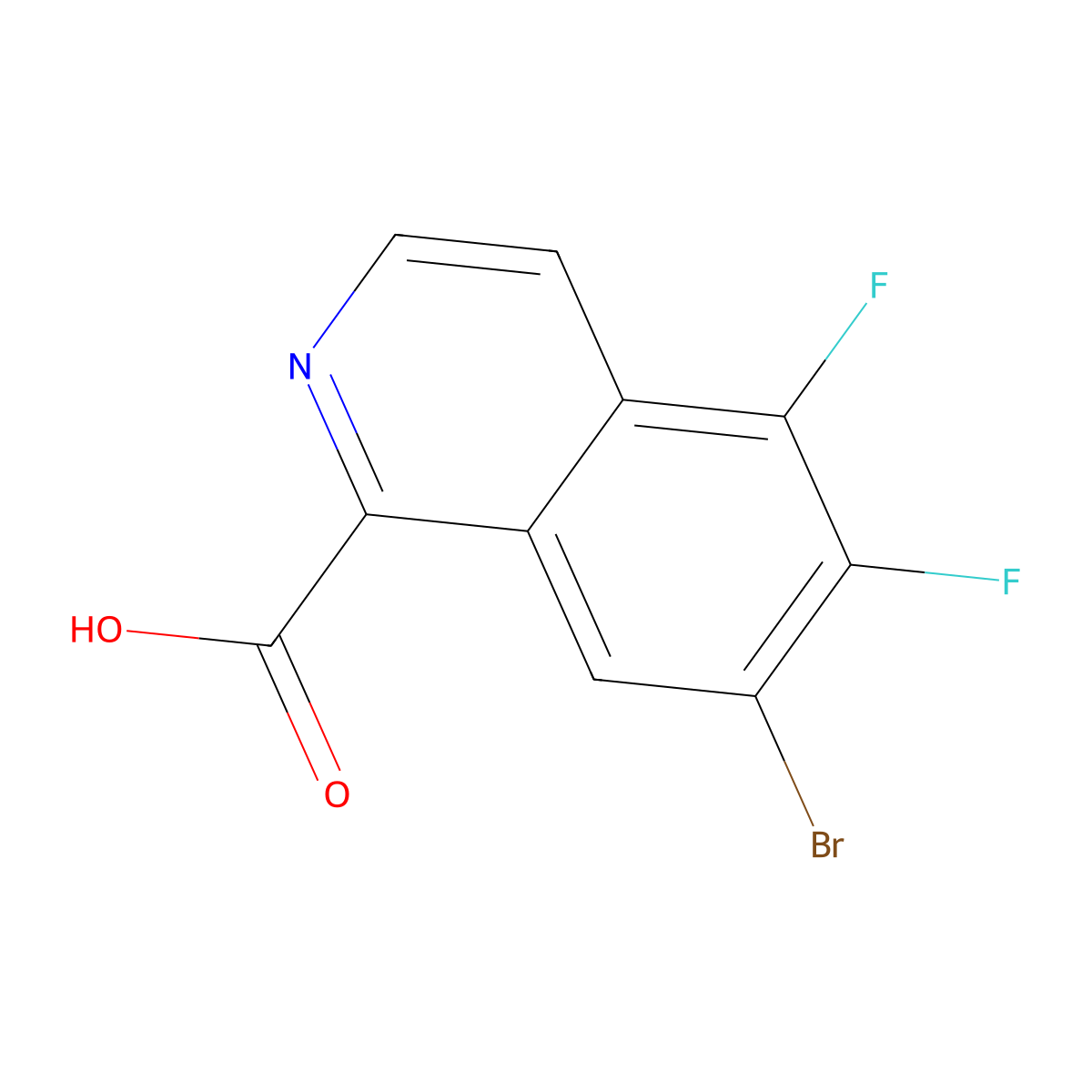 7-Bromo-5,6-difluoroisoquinoline-1-carboxylic acid molecular structure, CAS 2060048-25-9